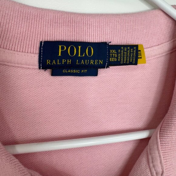 New Polo Ralph Lauren Classic Fit Pink Cotton Polo Shirt Men's Plus size XXL - Picture 5 of 8